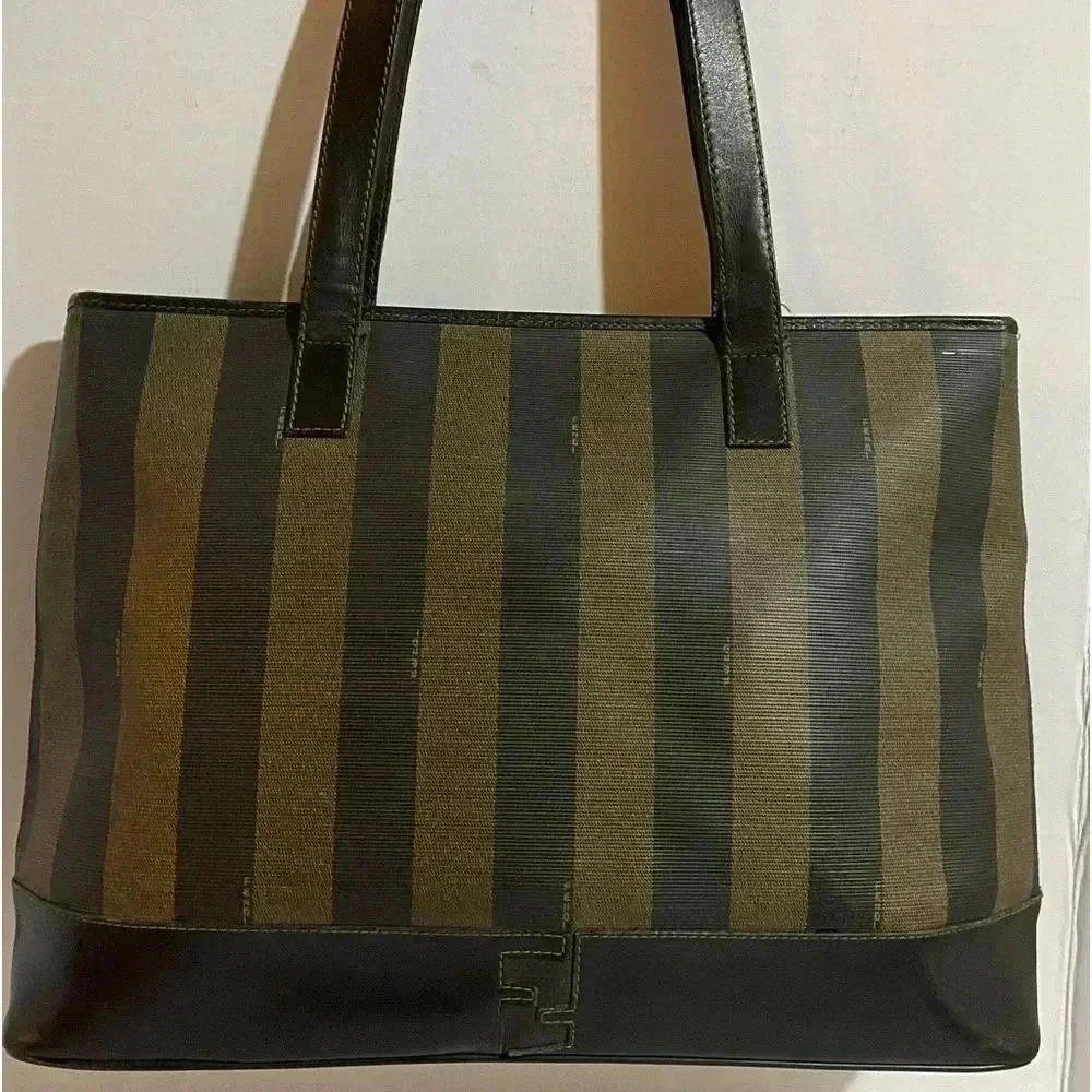 Fendi vintage pequin color block shoulder bag